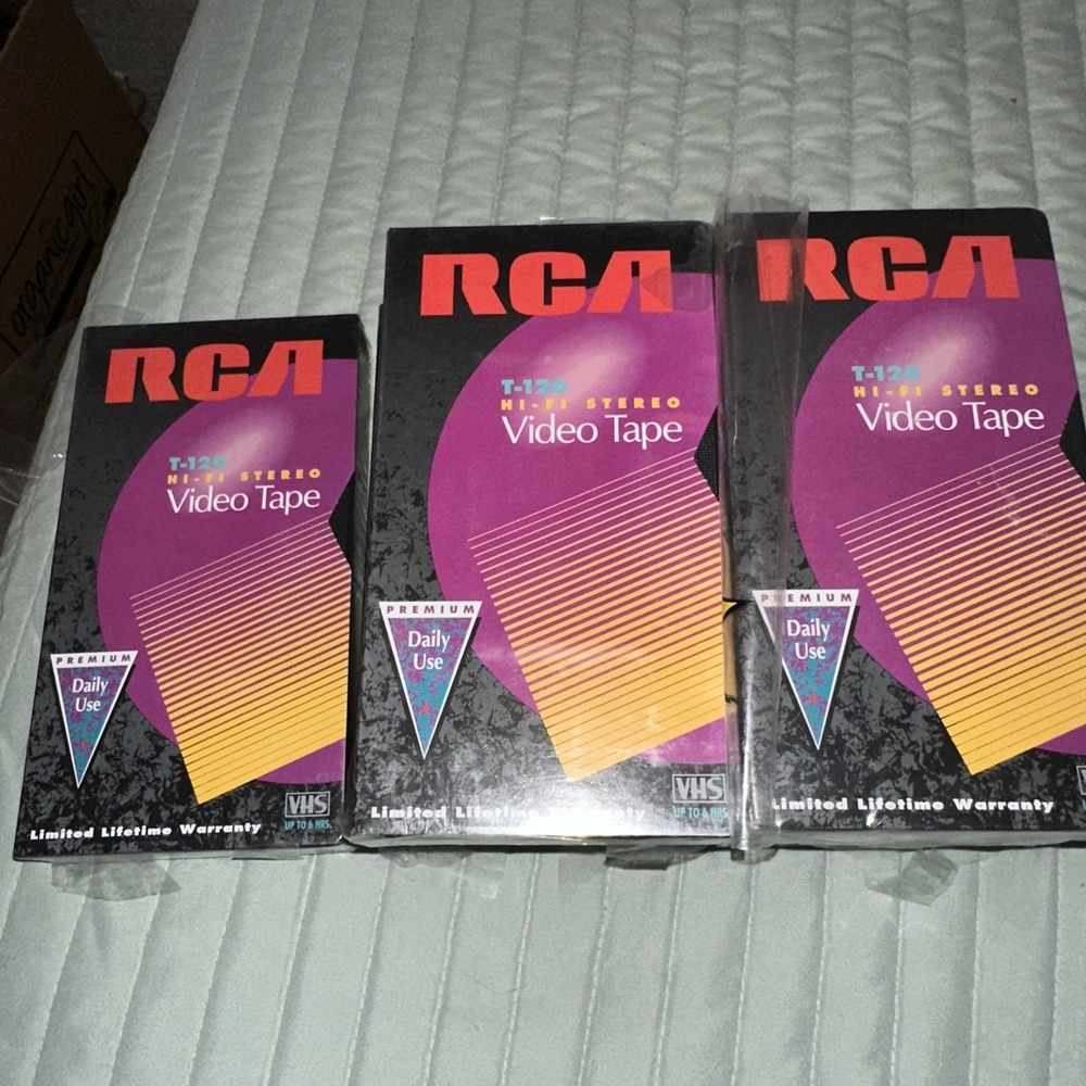 Lot of 7 RCA T-120 Hi-Fi Stereo Blank VHS Video Tapes - New Sealed